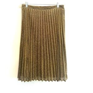 Shiny Gold Pleated Skirt